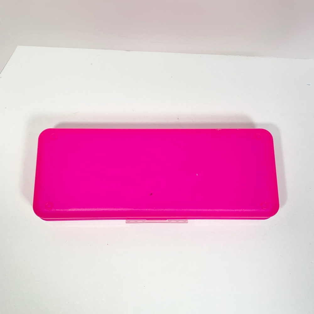 Spacemaker VTG Frosted Hot Pink Pencil Box 13x5 - Picture 5 of 8
